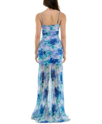 Juniors' Bax Shirred Slit-Front Sleeveless Gown, Created for Macy's