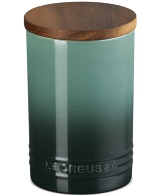 Stoneware Signature Canister with Wood Lid, 26-Oz.