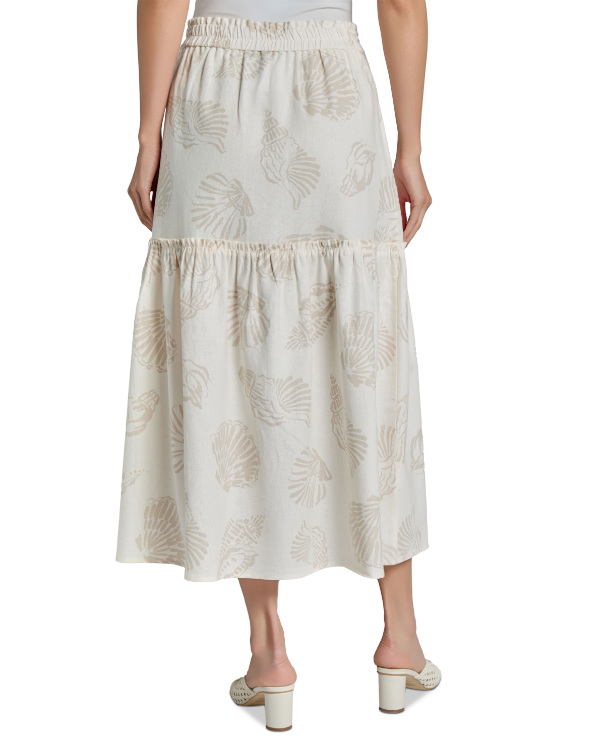 Jones New York Petite Pull-on Tiered Midi Skirt In Jones White