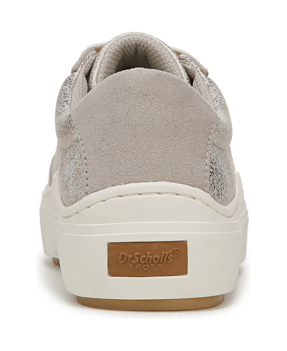Shop Dr. Scholl's Women's Time Off Win Lace Up Platform Sneakers In Oyster Faux Leather,microfiber