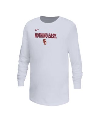 Nike - Big Boys and Girls White Usc Trojans 2025 Legend Bench Long Sleeve T-Shirt