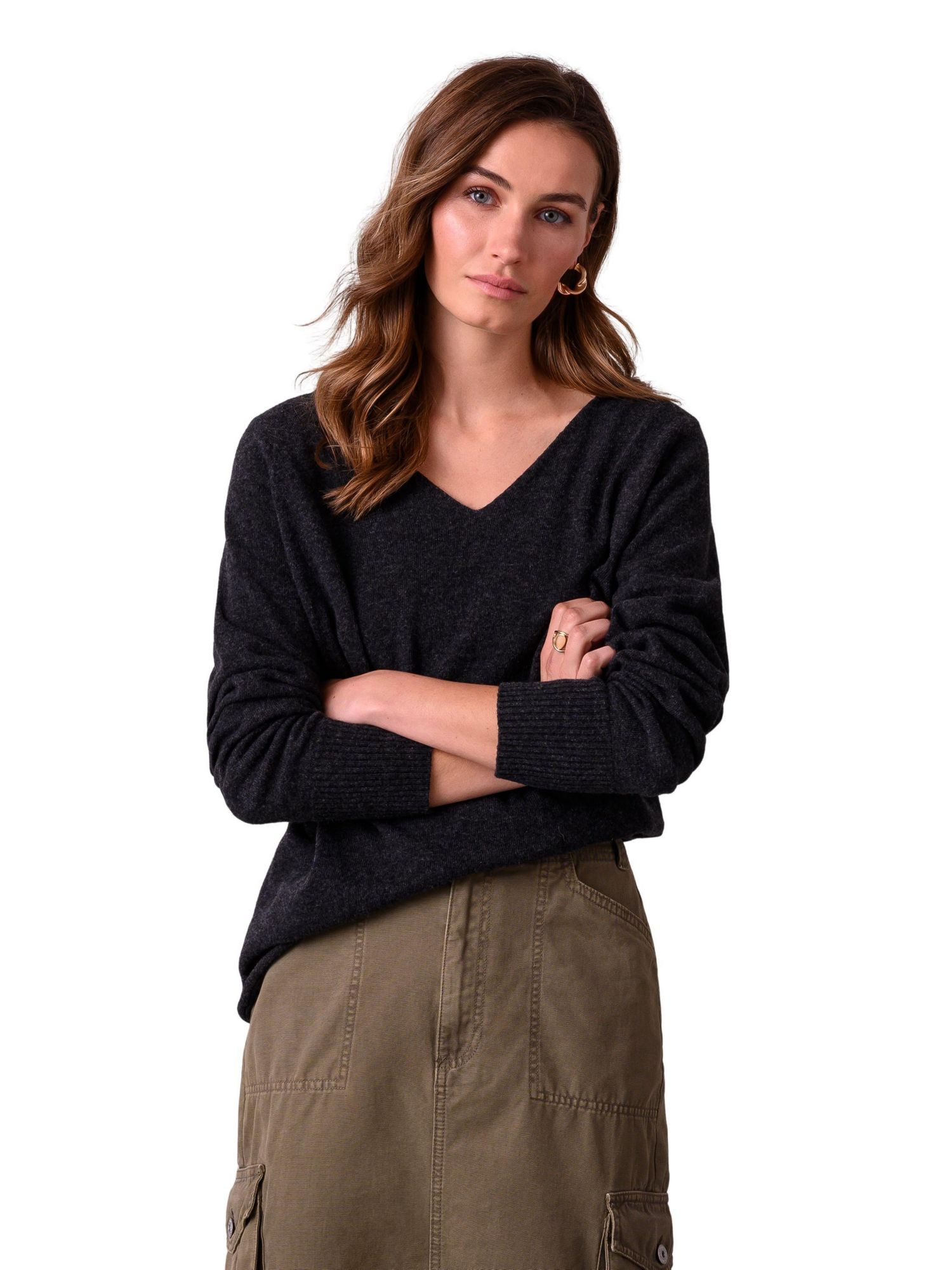 Women's Geelong Wool Slouch V-Neck Sweater