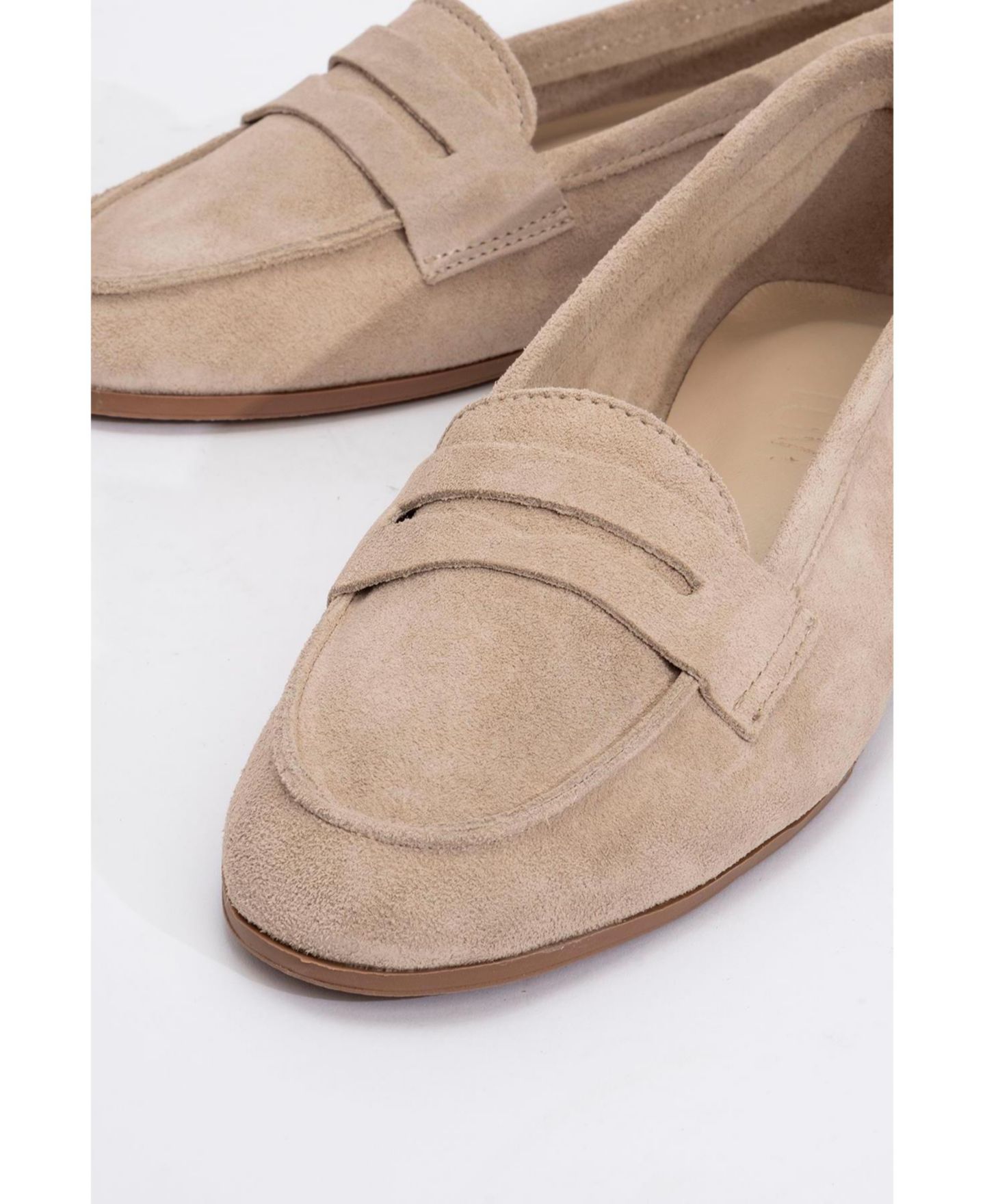 Женские туфли Forever & Always Shoes Dorothy Leather Loafer, цвет: Бежевый замшевый кожаный — фото 3
