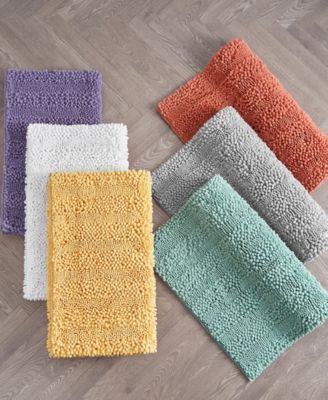 Laura Ashley Astor Chenille Bath Mats In Coral