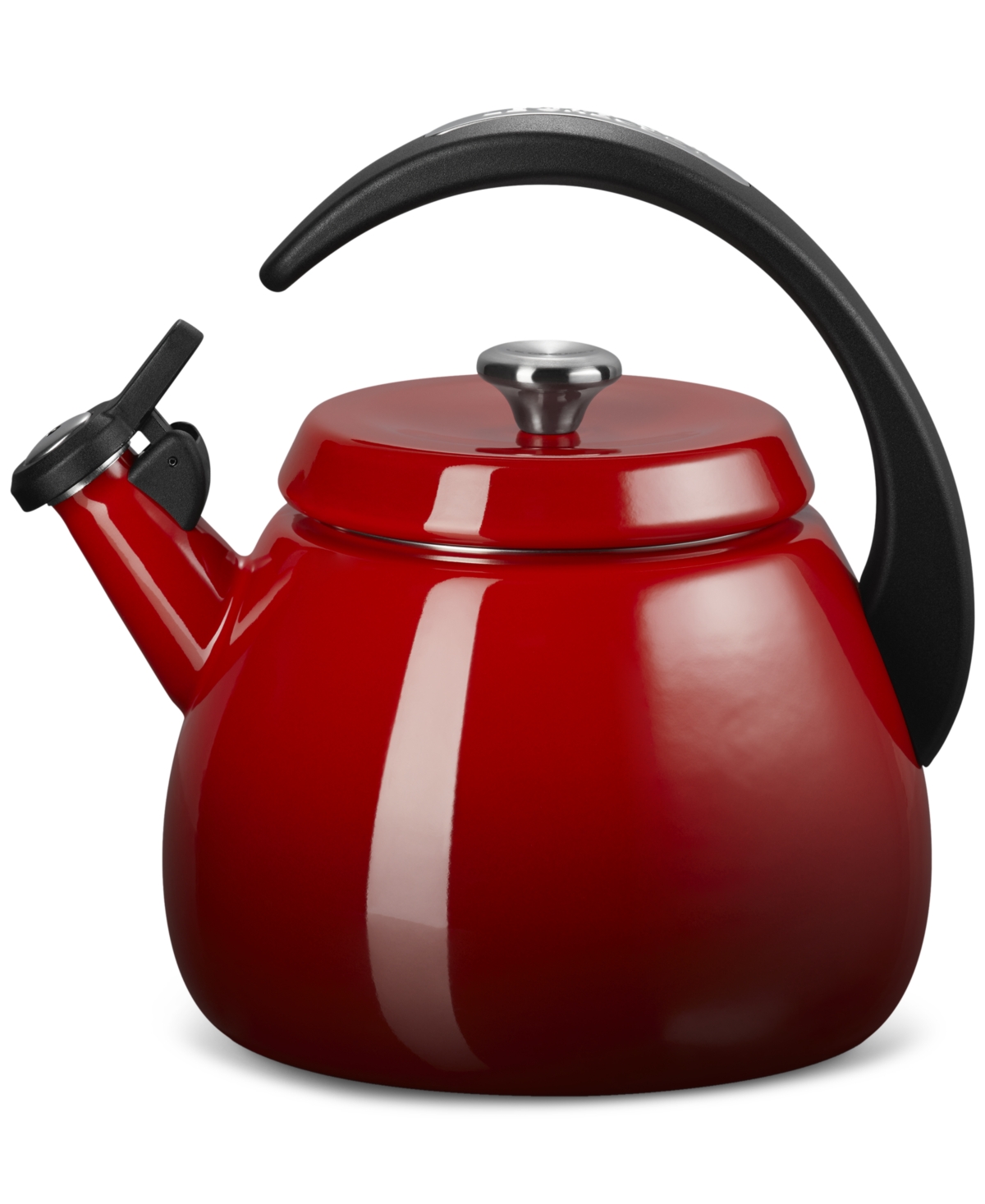 Le Creuset 2.2-quart Enameled Stainless Steel Whistling Cloche Kettle In Cerise
