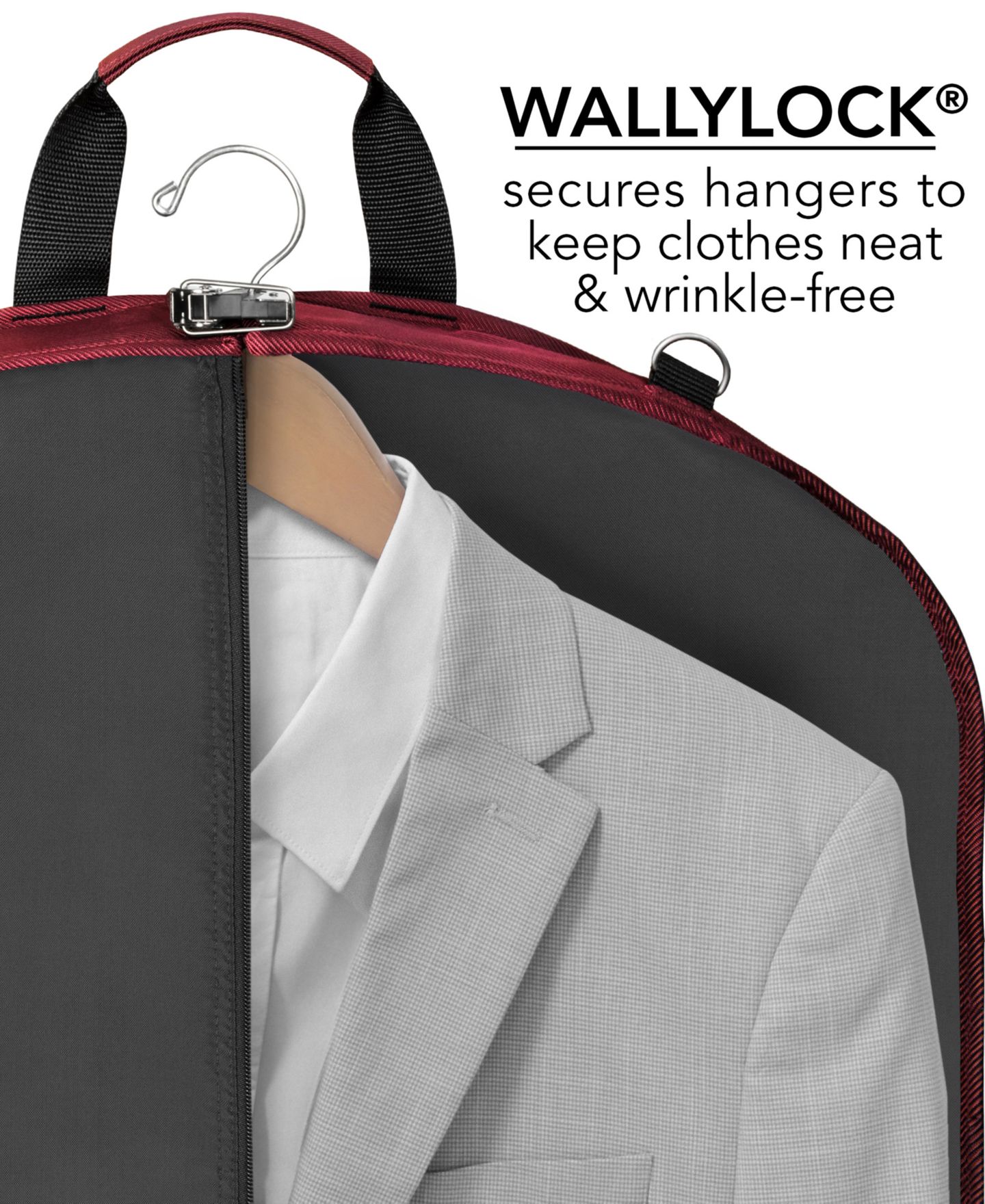 Сумка WallyBags 42" Premium Travel Garment Bag with Shoulder Strap and Pockets, цвет: Красный — фото 7