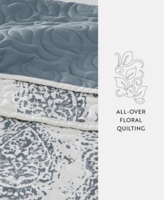 Distressed Diamond Reversible 3-Pc. Lightweight Quilt Set, Full/Queen