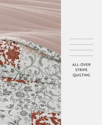 Scrolled Patchwork Reversible 3-Pc. Lightweight Quilt Set, Full/Queen