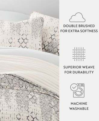 Distressed Aztec Reversible 3-Pc. Lightweight Quilt Set, Full/Queen