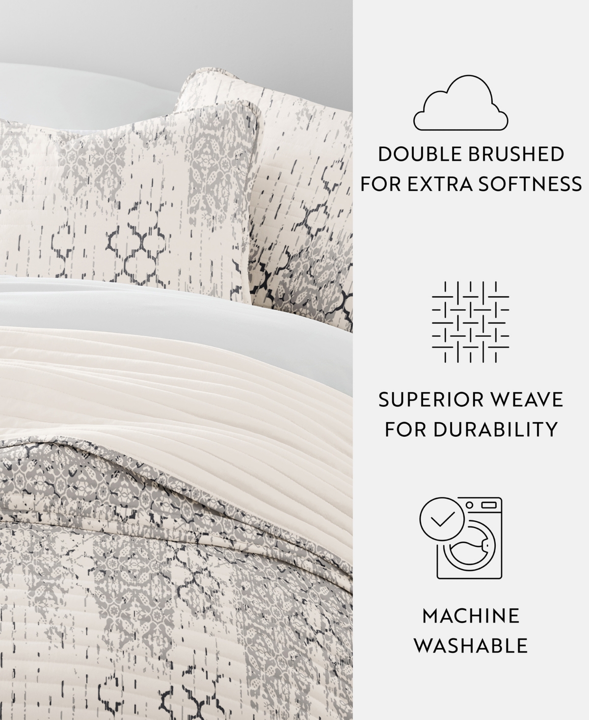 ienjoy Home Distressed Aztec Reversible 3-Pc. Lightweight Quilt Set
