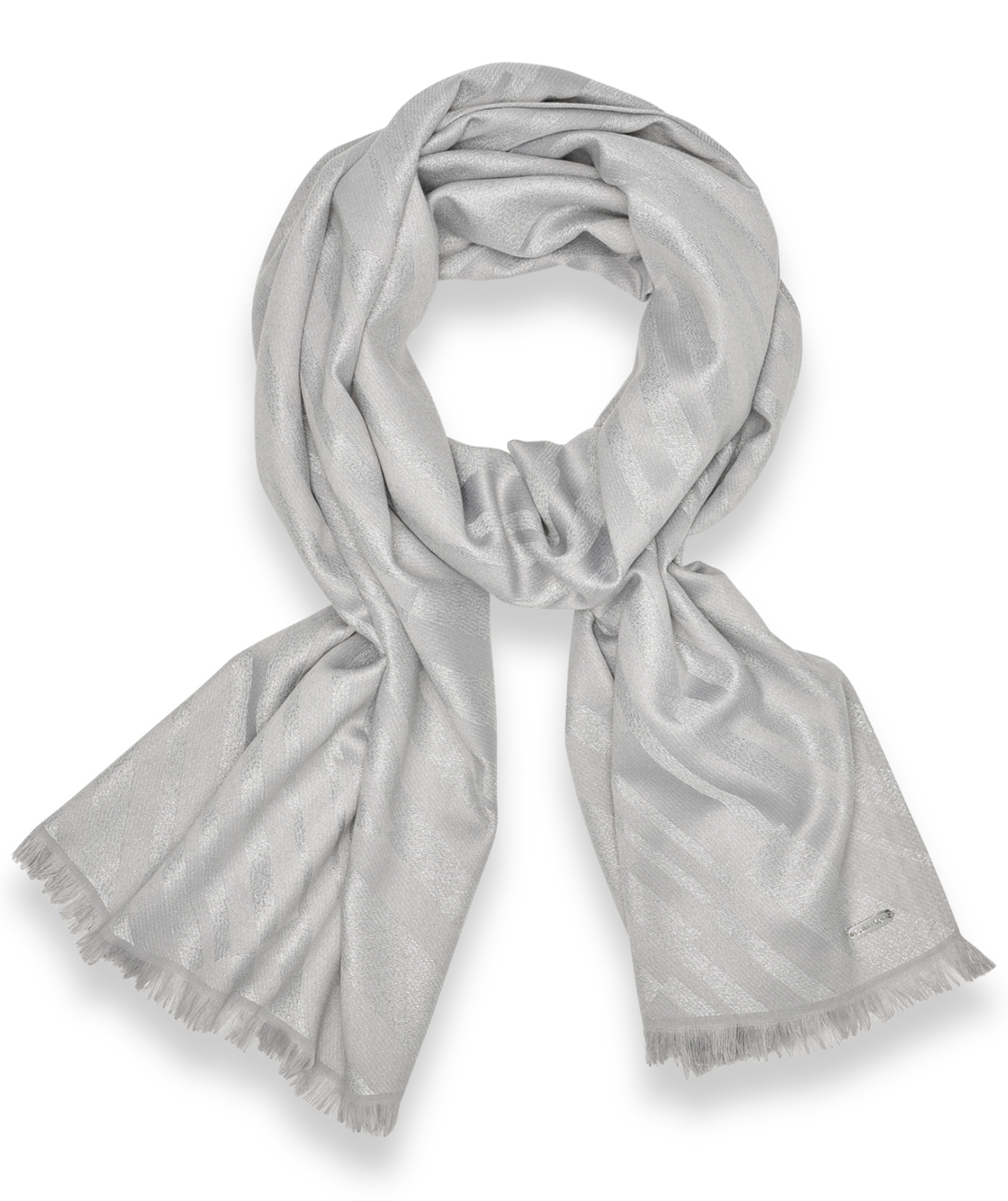Calvin Klein Bias Geometric Metallic Scarf In Gray