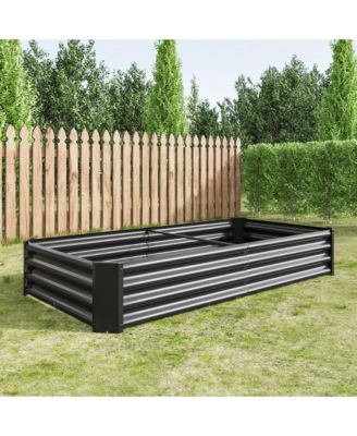 Raised Garden Bed Outdoor, 6×3×1ft , Metal Raised  Rectangle Planter Beds for Plants, Vegetables, and Flowers - Black