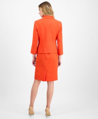 Women's Shawl-Collar Jacket & Sleeveless Dress Suit Set, Regular & Petite 