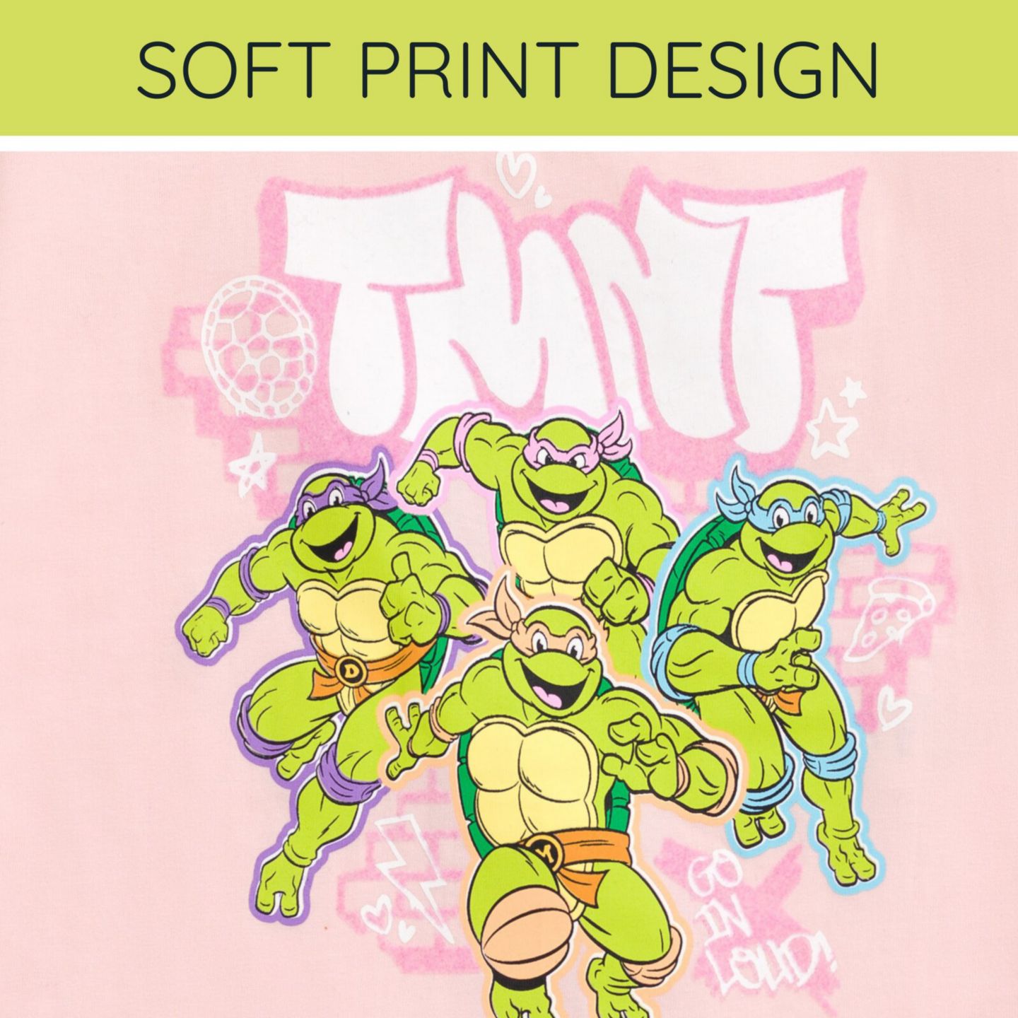 Детский комплект Teenage Mutant Ninja Turtles Little Girls T-Shirt and Chambray Shorts Set, цвет: Розовый синий — фото 5