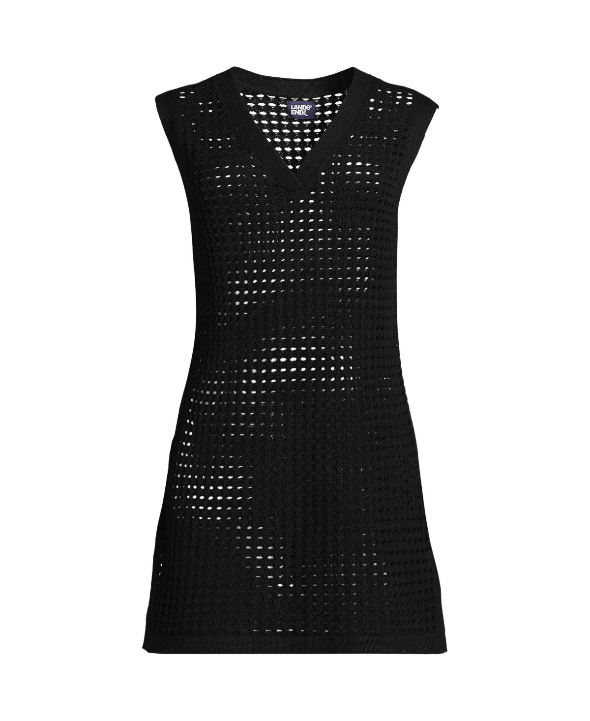 Lands' End Plus Open Knit Cover-up Dress