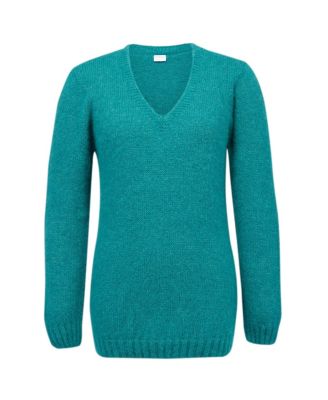 Women's Alpaca Cott Slouch V Neck Sweater