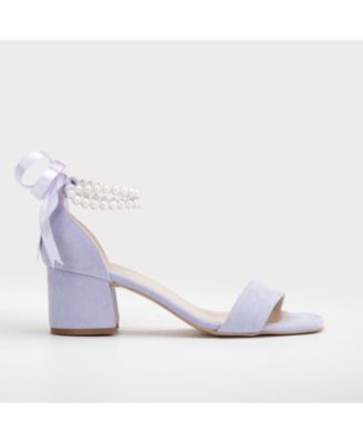 Illy Low Block Heel Sandals with Pearls