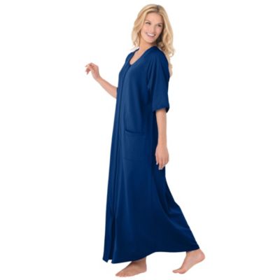 Petite Plus Long French Terry Zip-Front Robe