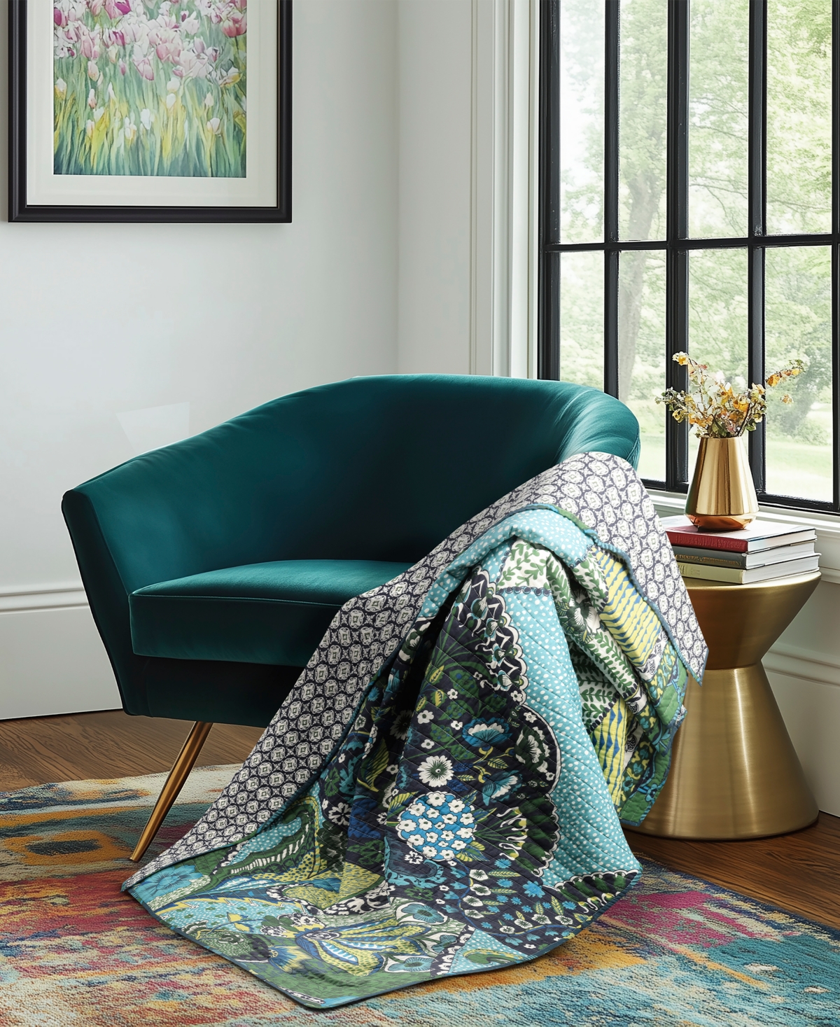 Levtex Jules Floral Reversible Quilted Throw, 50" x 60"