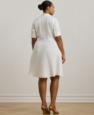 Plus-Size Linen Shirt Dress
