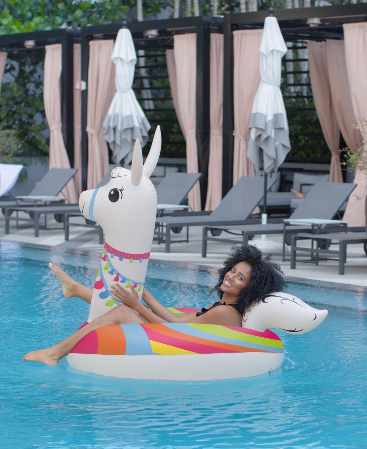 48" Party Llama Jumbo Pool Tube - Beige