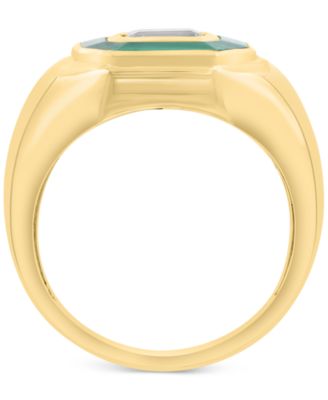 EFFY&reg; White Topaz (5/8 ct. t.w.) & Malachite Octagon Ring in 14k Gold-Plated Sterling Silver