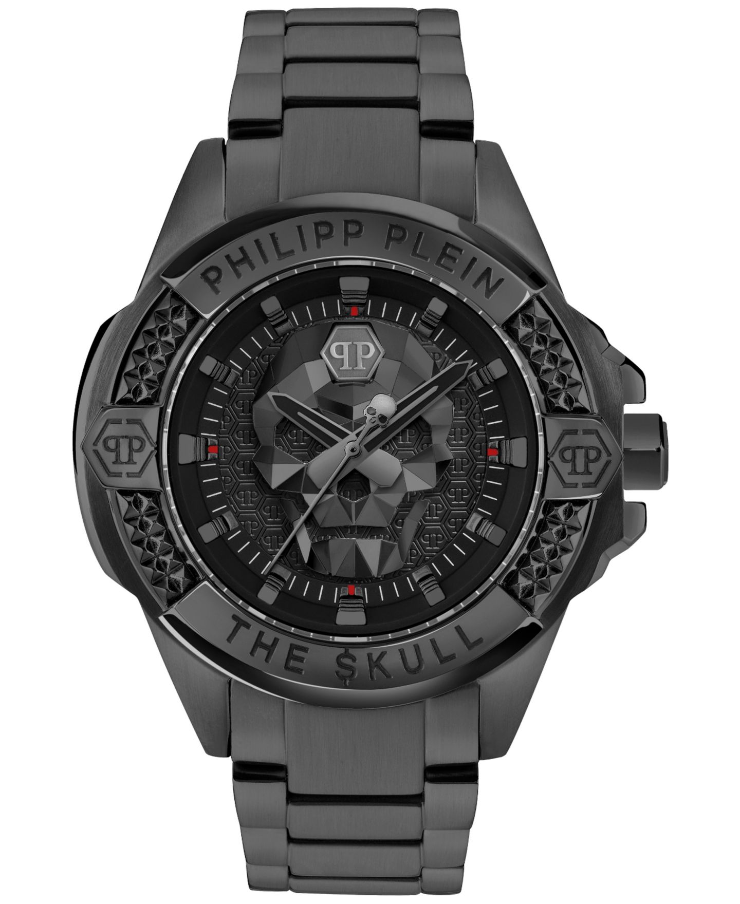Мужские часы Philipp Plein The Skull Black Ion Plated Bracelet Watch 44mm — фото 1