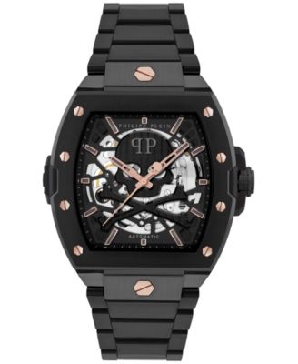Philipp Plein - Men's Automatic The Skeleton 2.0 Black Ion Plated Bracelet Watch 44mm