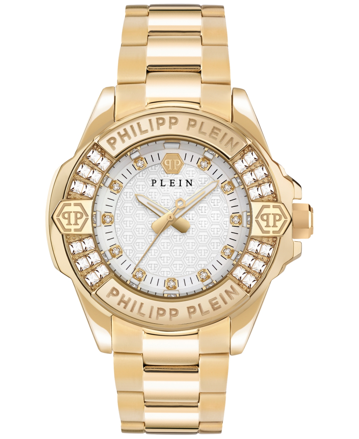 Philipp Plein Plein Majesty Crystal Watch In Ip Yellow Gold