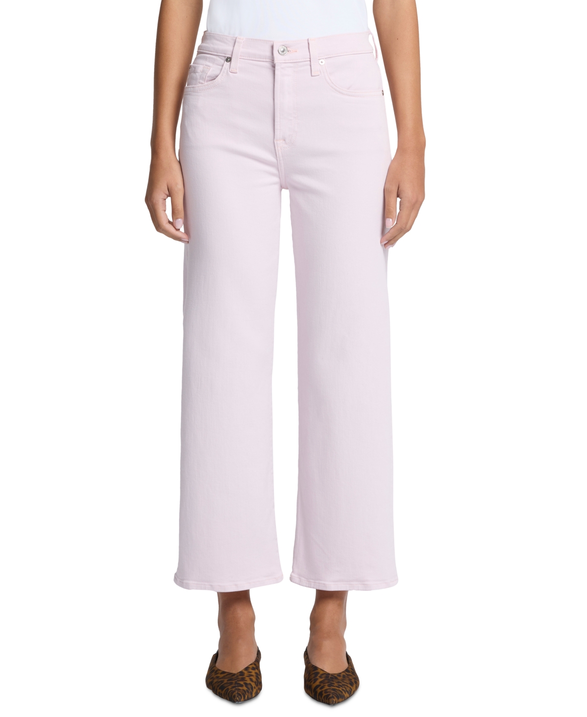 7 For All Mankind Women's Alexa Cropped Jeans In Soft Pink