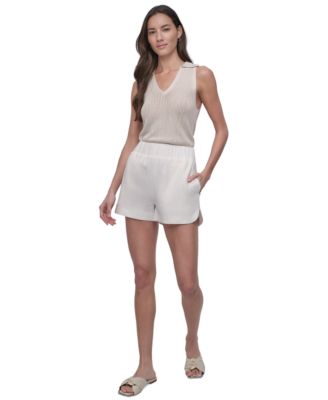 DKNY Jeans - Women's High-Rise Dolphin-Hem Shorts