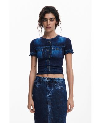 Women's Denim-effect skirt