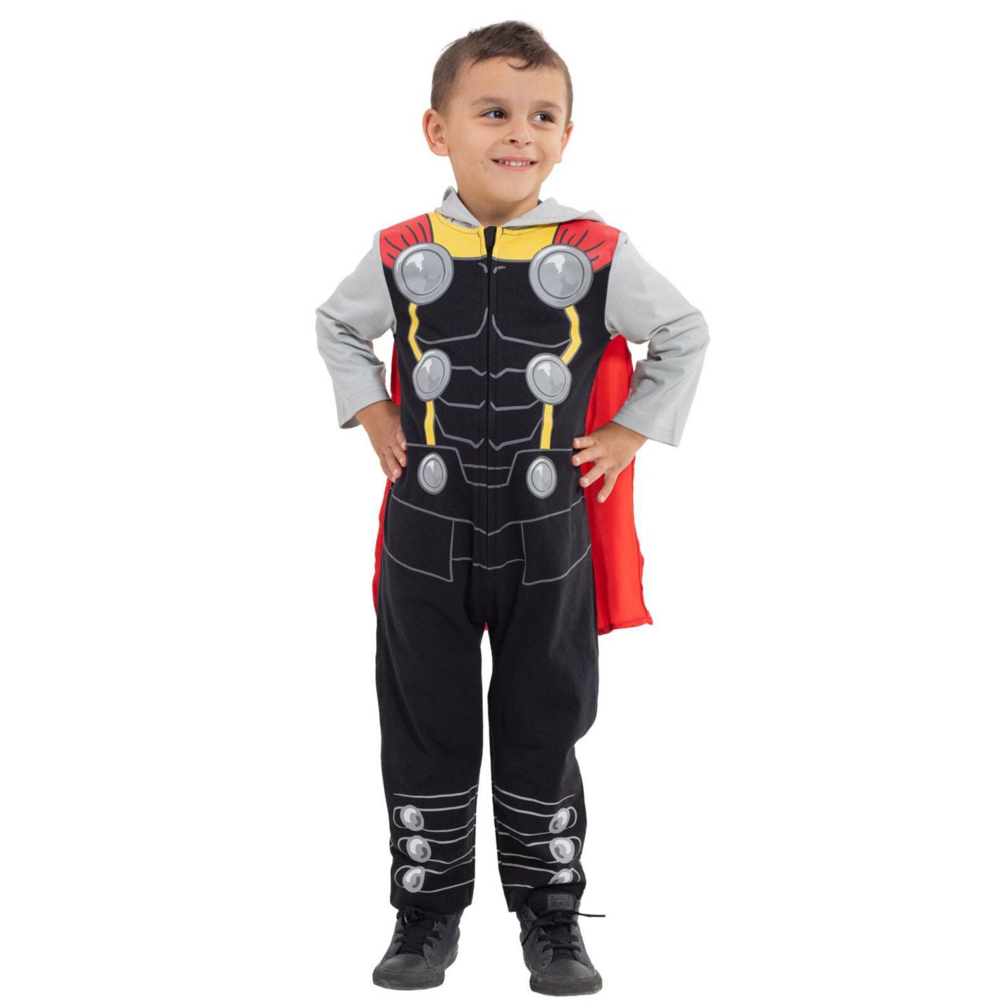 Avengers Toddler Boys' Cosplay Hooded One Piece, цвет: Серый — фото 3