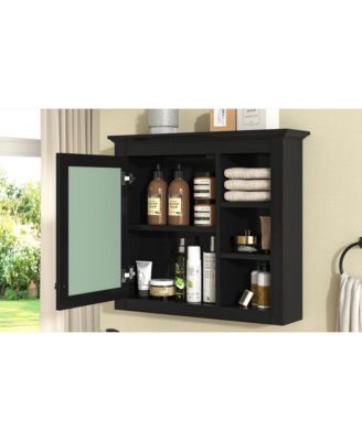 Wall-Mounted Medicine Cabinet with Mirror and Shelves (30" x 28")