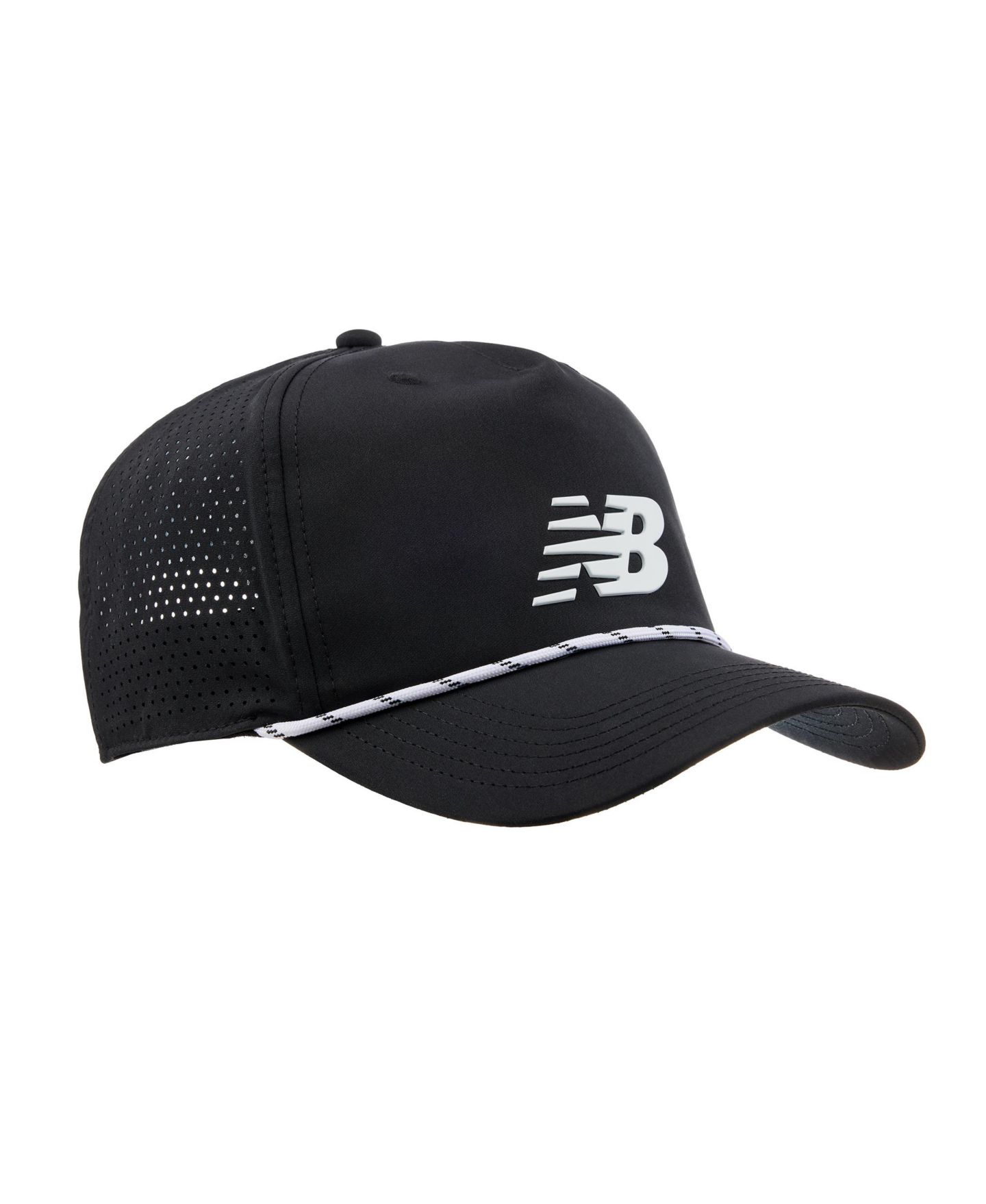 Мужские головные уборы New Balance Embroidered Logo Grandpa Perforated, цвет: Чёрный — фото 2