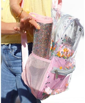 Flower Shop Clear Backpack Women's Fashion Book Bag For Ladies at School, Work, Travel, and the Beach (Large)