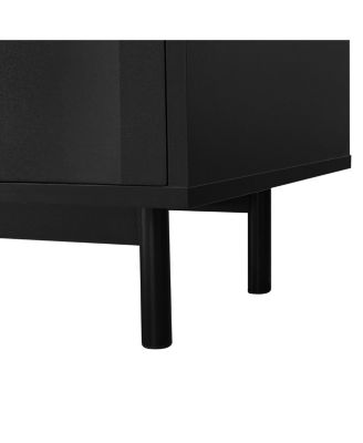 Wave Pattern Storage Cabinet with 2 Doors and 2 Drawers, Adjustable, Suitable for Study, Entrance and Living Room