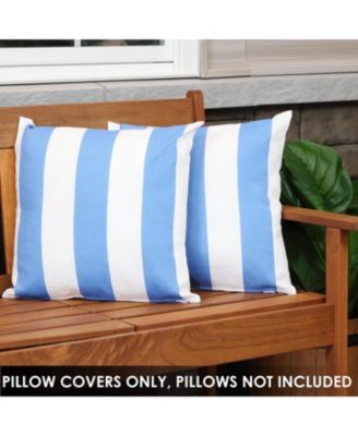 Indoor/Outdoor Weather-Resistant Polyester Square Decorative Pillow Cover Only with Zipper Closures