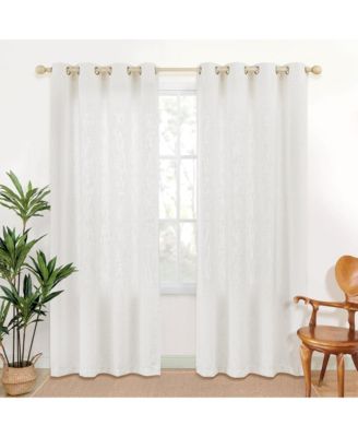 Linen Blend Privacy and Light Filtering Texture Grommet Pair 2 Panels