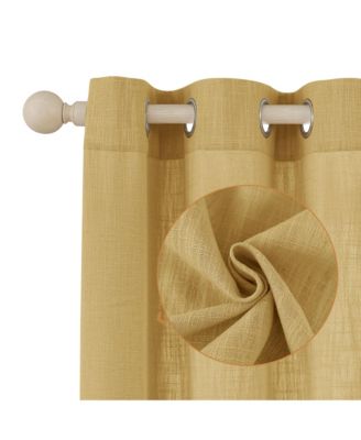 Linen Blend Privacy and Light Filtering Texture Grommet Pair(2 Panels)
