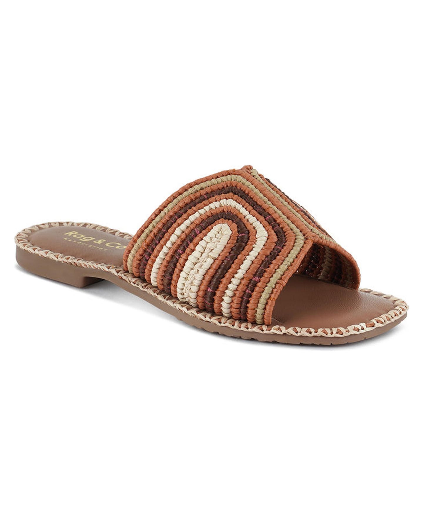 Женские балетки Rag & Co Kivah Handwoven Raffia Slip-On Flats, цвет: Коричневый — фото 2