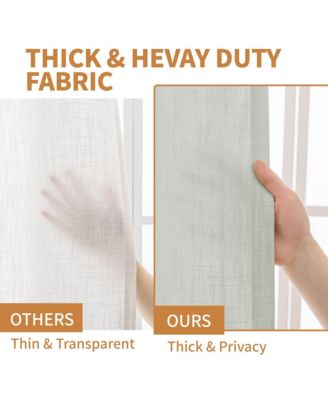 Linen Blend Privacy and Light Filtering Texture Grommet Pair 2 Panels