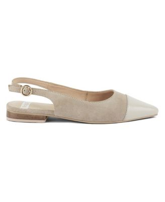 Rag and Co Womens Uwaha Genuine Leather and Real Suede Slingback Flats