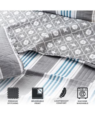 Coastal Microfiber Quilt Set With Shams