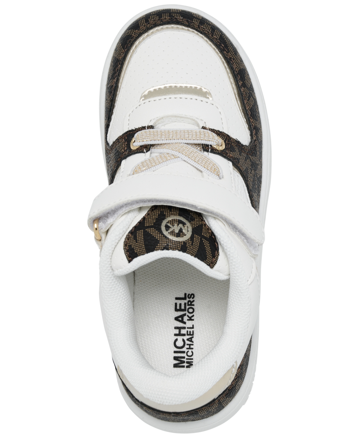 Michael Kors Toddler Girls Emmet Rumi Casual Sneakers From Finish Line In White,brown