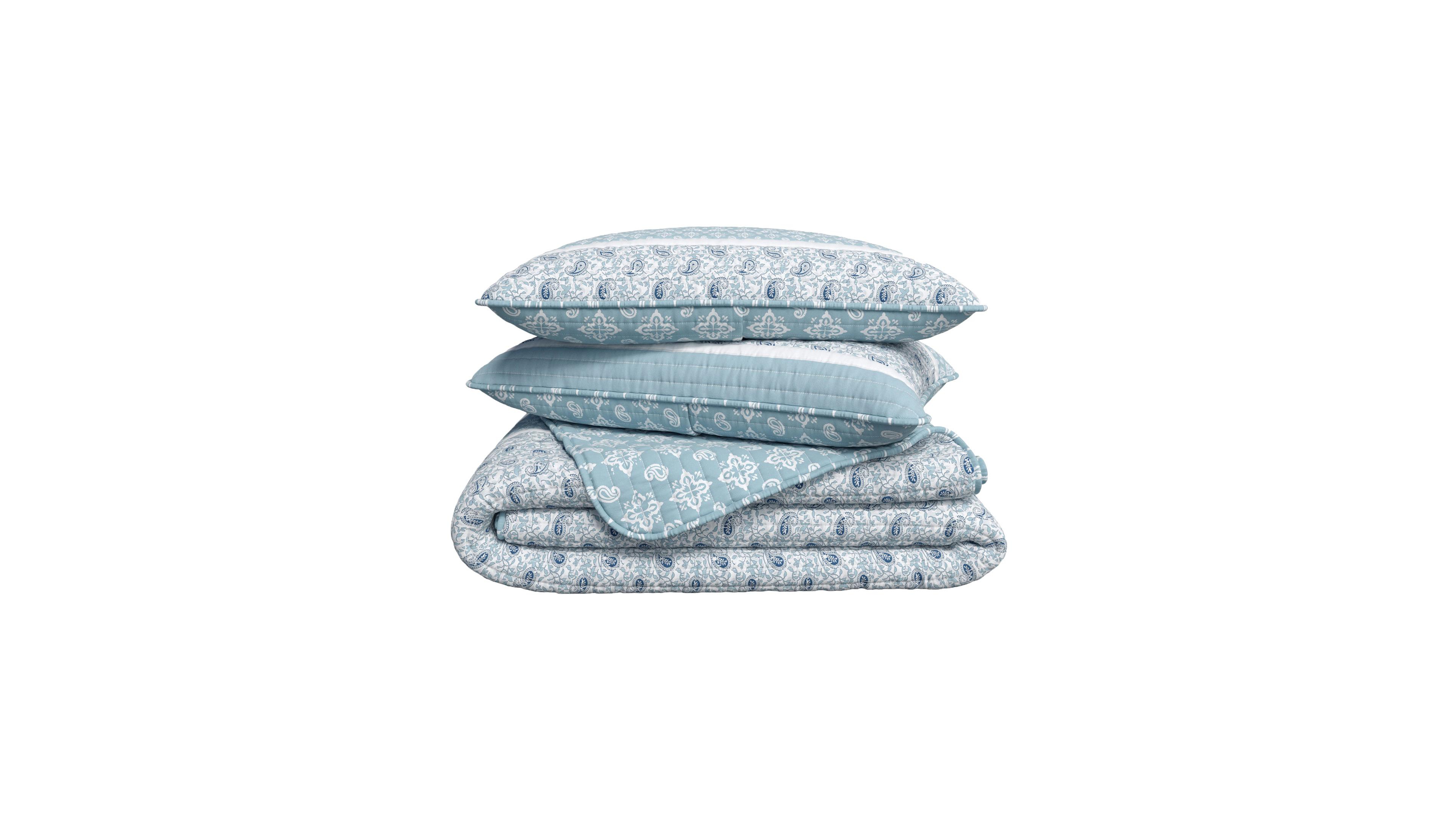 Linery & Co. Stripe Paisley Microfiber Quilt Set With Shams