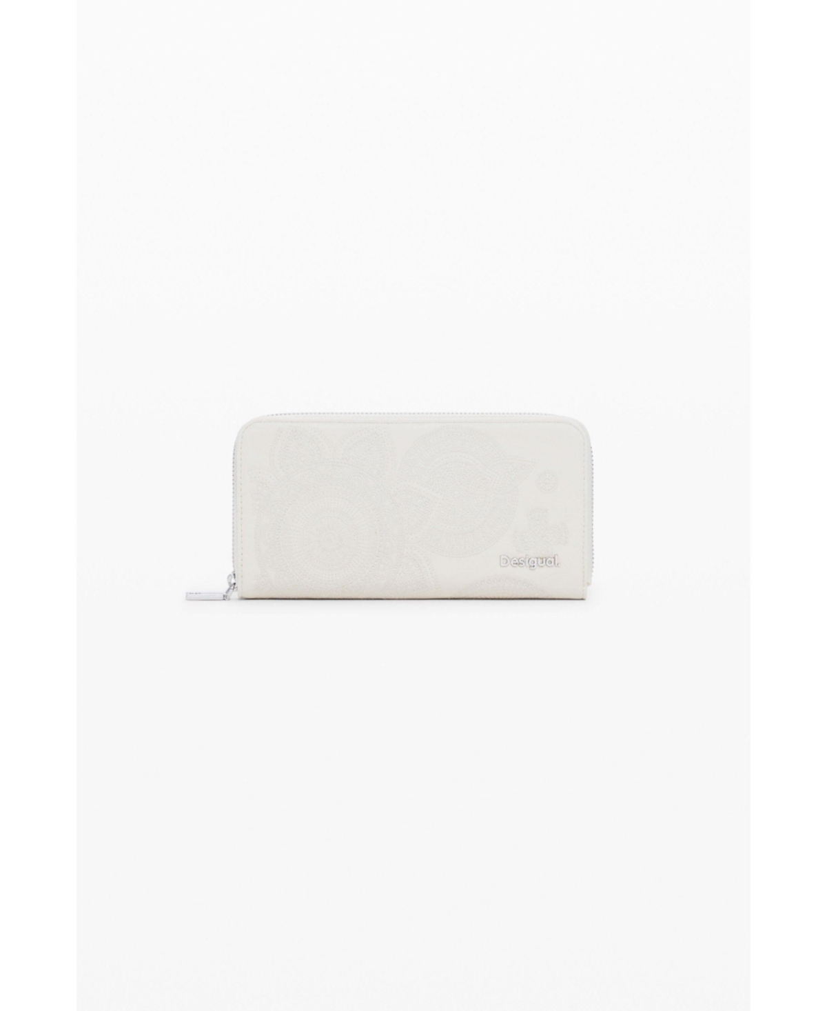 Women's Woven floral wallet - Light beige