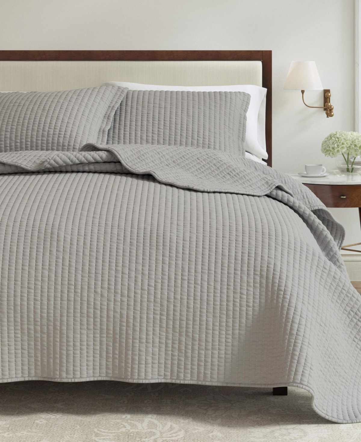 Linery & Co. Detailed Channel Stitch Microfiber Quilt Set With Shams
