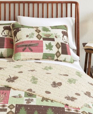 Wildlife Patchwork Microfiber Quilt Set With Shams