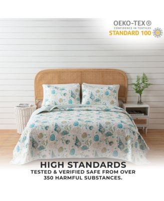 Coastal Microfiber Quilt Set With Shams